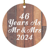 46th Anniversary 46 Years As Mr & Mrs 2024 - Circle Ornament E