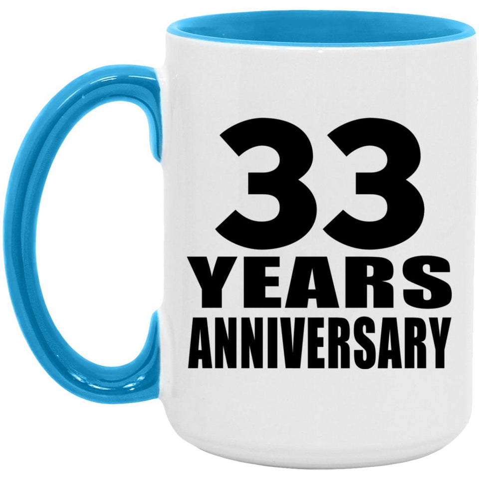 33rd Anniversary 33 Years - 15oz Accent Mug Blue