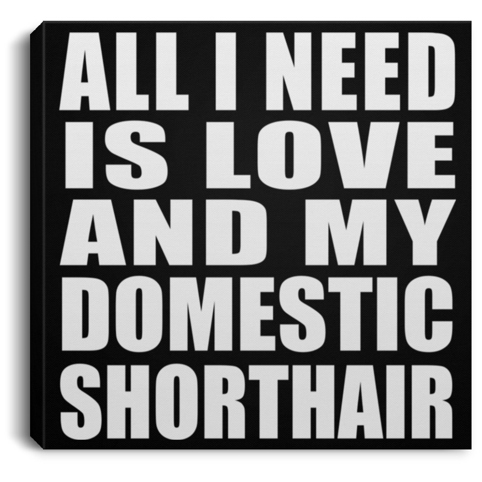 All I Need Is Love And My Domestic Shorthair - Canvas Square