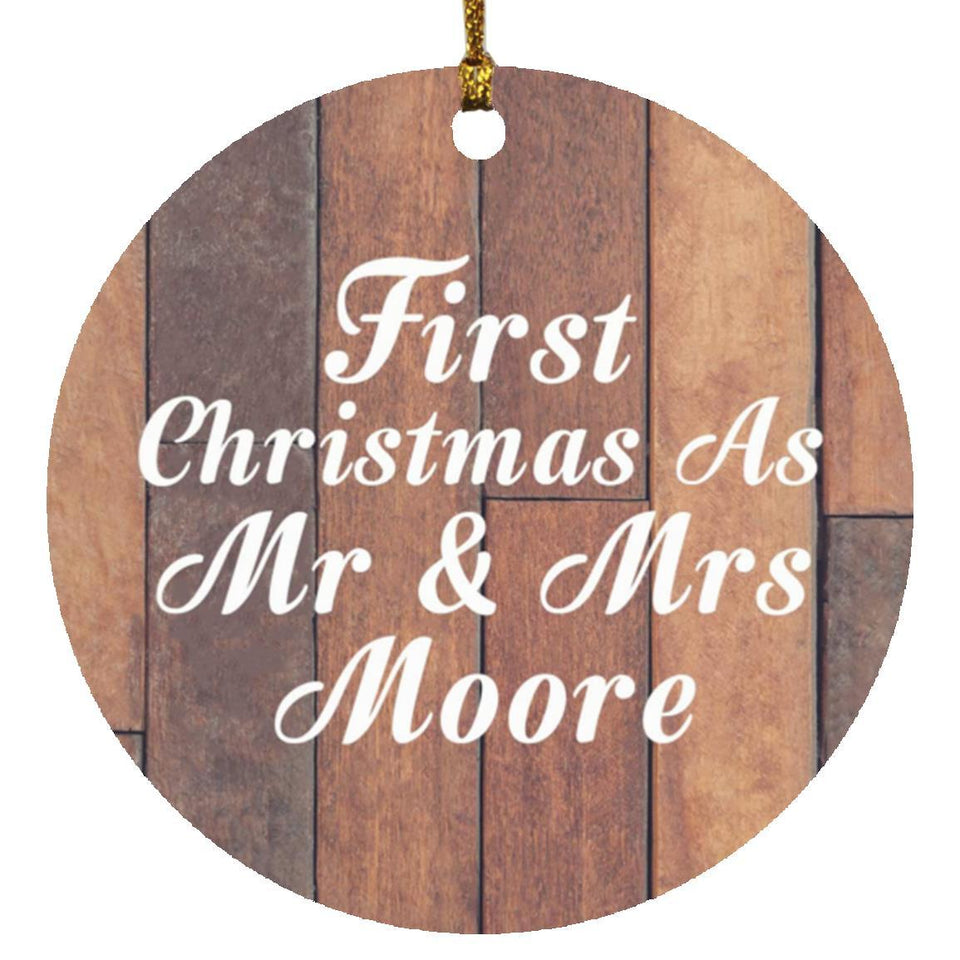 First Christmas As Mr & Mrs Moore - Circle Ornament E
