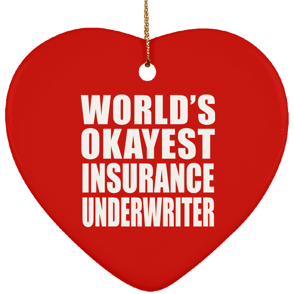 World's Okayest Insurance Underwriter - Heart Ornament