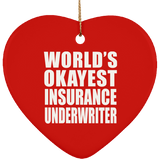 World's Okayest Insurance Underwriter - Heart Ornament