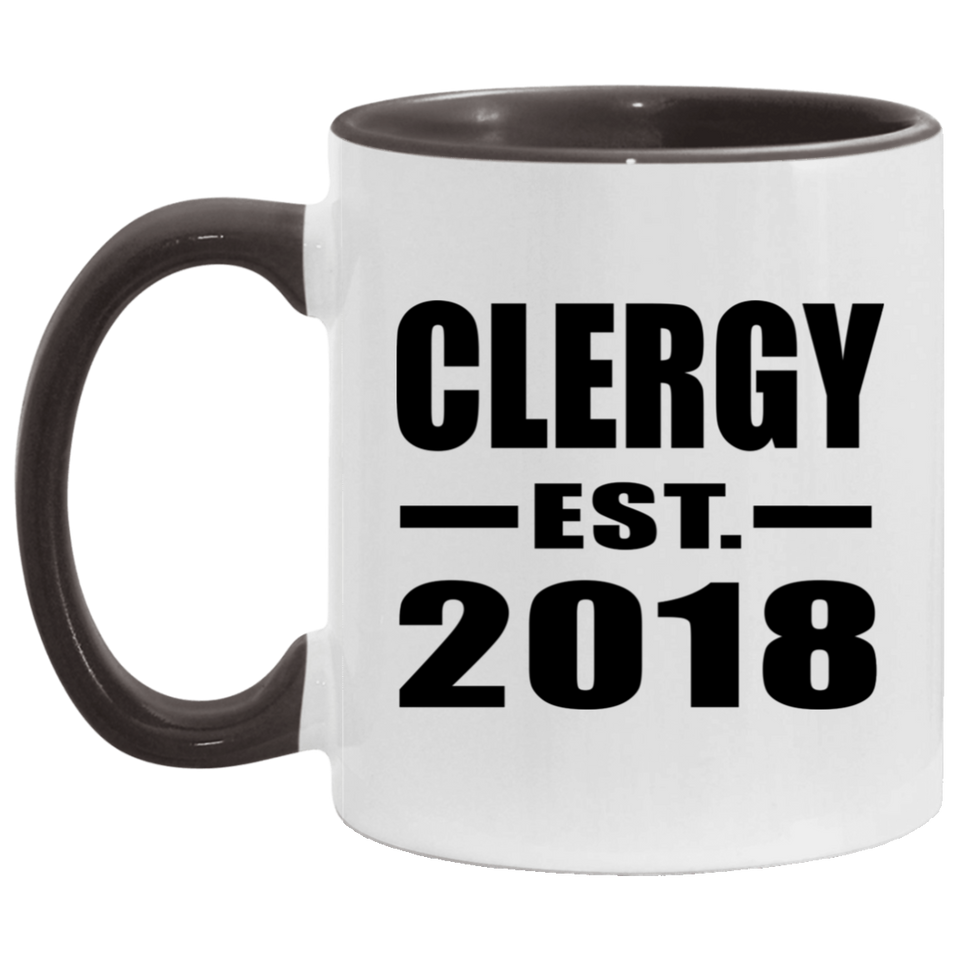 Clergy Established EST. 2018 - 11oz Accent Mug Black