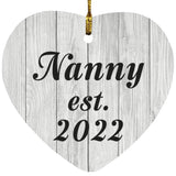 Nanny Established Est. 2022 - Heart Ornament F