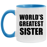 World's Greatest Sister - 11oz Accent Mug Blue