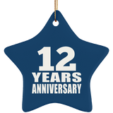 12th Anniversary 12 Years - Star Ornament
