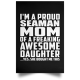 Proud Seaman Mom Of Awesome Daughter - Poster Portrait