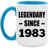 41st Birthday Legendary Since 1983 - 15oz Accent Mug Blue