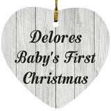 Delores Baby's First Christmas - Heart Ornament F