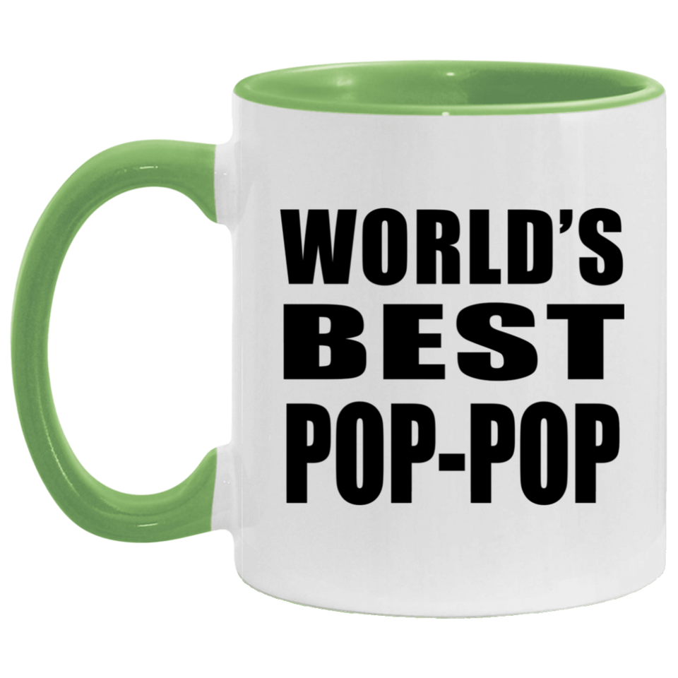 World's Best Pop-Pop - 11oz Accent Mug Green