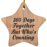 1st Anniversary 365 Days Together Who's Counting - Star Ornament C