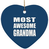 Most Awesome Grandma - Heart Ornament