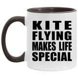 Kite Flying Makes Life Special - 11oz Accent Mug Black