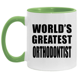 World's Greatest Orthodontist - 11oz Accent Mug Green