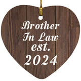 Brother In Law Established EST. 2024 - Heart Ornament D