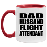 Dad Husband Flight Attendant - 11oz Accent Mug Red