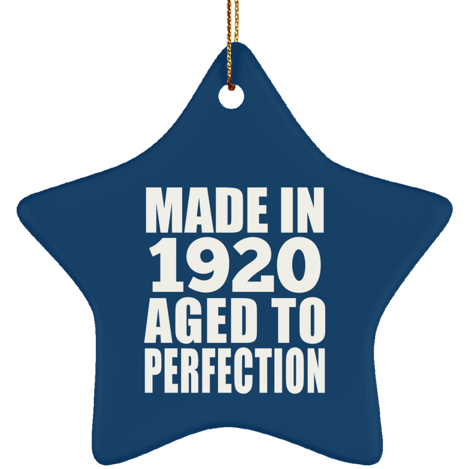 104th Birthday Made In 1920 Aged to Perfection - Star Ornament