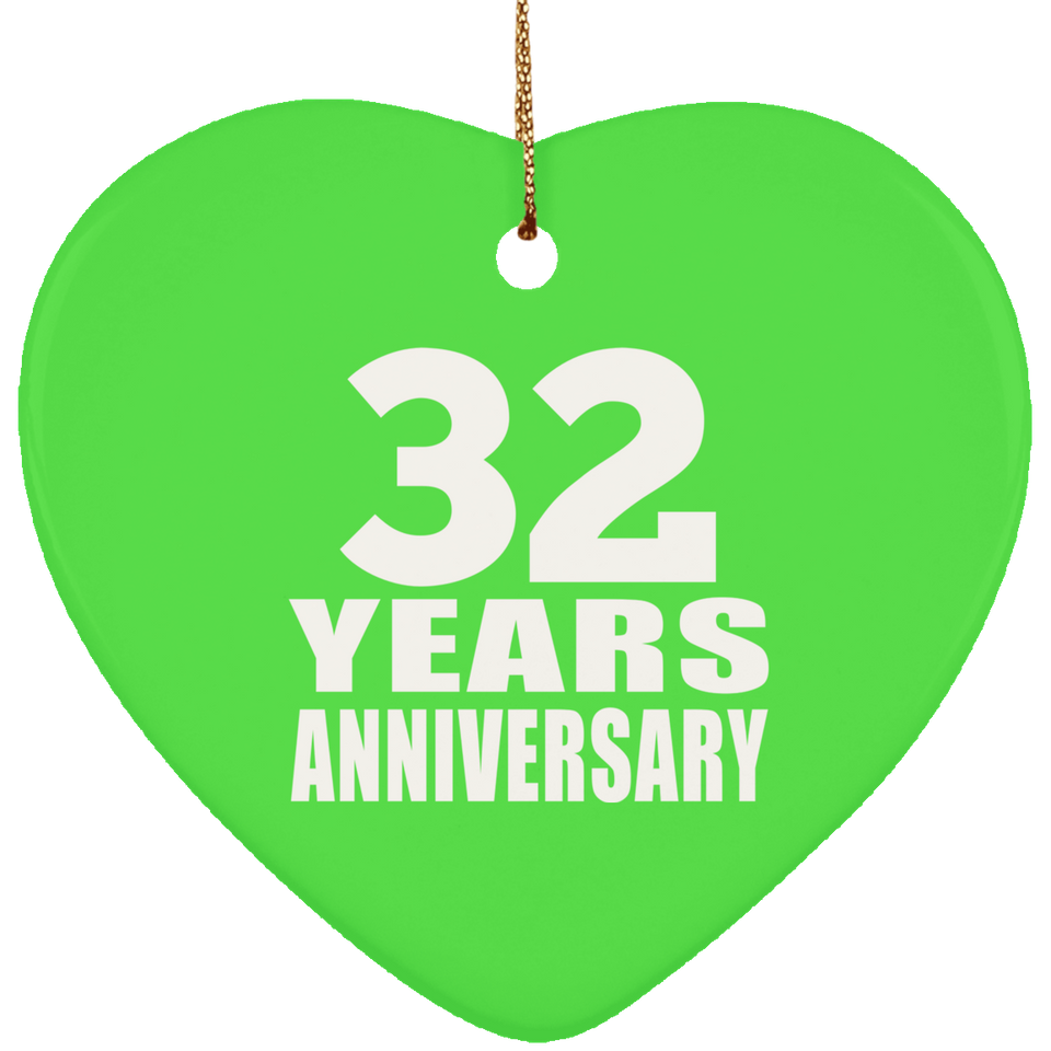 32nd Anniversary 32 Years - Heart Ornament