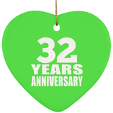 32nd Anniversary 32 Years - Heart Ornament