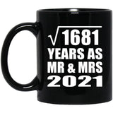 41st Anniversary Square Root of 1681 Years As Mr & Mrs 2021 - 11oz Coffee Mug Black