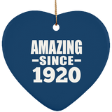 104th Birthday Amazing Since 1920 - Heart Ornament