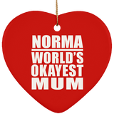 Norma World's Okayest Mum - Heart Ornament