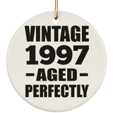 27th Birthday Vintage 1997 Aged Perfectly - Circle Ornament