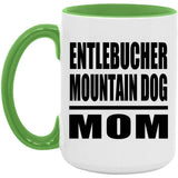 Entlebucher Mountain Dog Mom - 15oz Accent Mug Green
