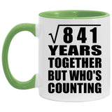 29th Anniversary Square Root of 841 Years Who's Counting - 11oz Accent Mug Green