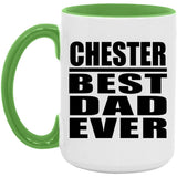 Chester Best Dad Ever - 15oz Accent Mug Green