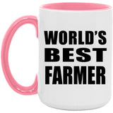 World's Best Farmer - 15oz Accent Mug Pink