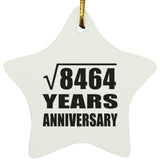 92nd Anniversary Square Root of 8464 Years Anniversary - Star Ornament