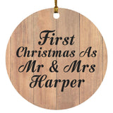 First Christmas As Mr & Mrs Harper - Circle Ornament C