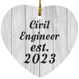 Civil Engineer Established Est. 2023 - Heart Ornament F
