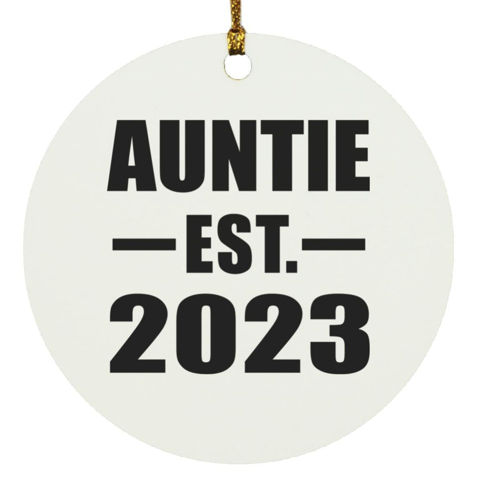 Auntie Established EST. 2023 - Circle Ornament