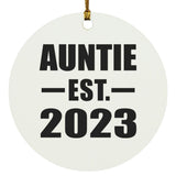Auntie Established EST. 2023 - Circle Ornament