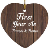 First Year As Fiancee & Fiance - Heart Ornament D