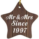 27th Anniversary Mr & Mrs Since 1997 - Star Ornament D
