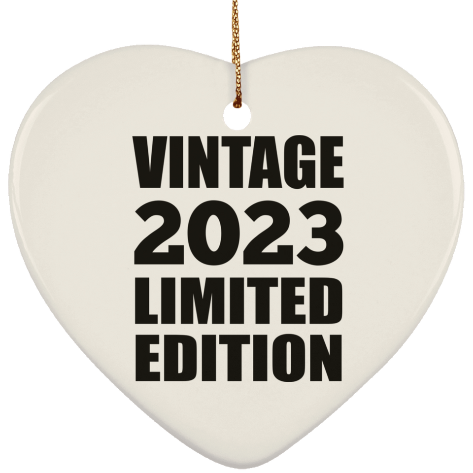 1st Birthday Vintage 2023 Limited Edition - Heart Ornament