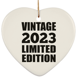 1st Birthday Vintage 2023 Limited Edition - Heart Ornament