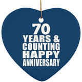 Happy 70th Anniversary 70 Years & Counting - Heart Ornament