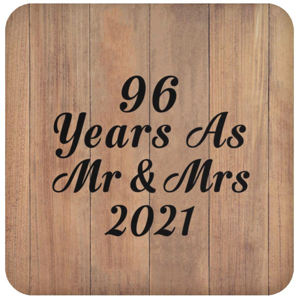 96 Years As Mr & Mrs 2021 - Drink Coaster C