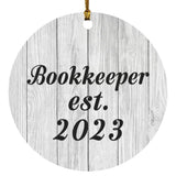Bookkeeper Established Est. 2023 - Circle Ornament F