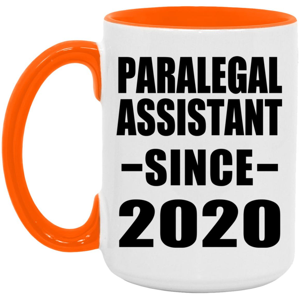 Paralegal Assistant Since 2020 - 15oz Accent Mug Orange