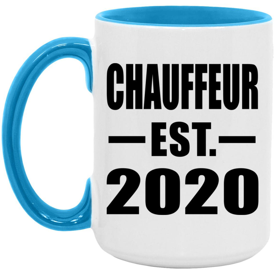Chauffeur Established EST. 2020 - 15oz Accent Mug Blue