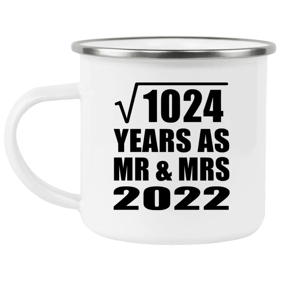 32nd Anniversary Square Root of 1024 Years As Mr & Mrs 2022 - 12oz Camping Mug