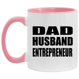 Dad Husband Entrepreneur - 11oz Accent Mug Pink