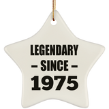 49th Birthday Legendary Since 1975 - Star Ornament