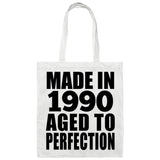 34th Birthday Made In 1990 Aged to Perfection - Tote Bag White