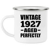 97th Birthday Vintage 1927 Aged Perfectly - 12oz Camping Mug